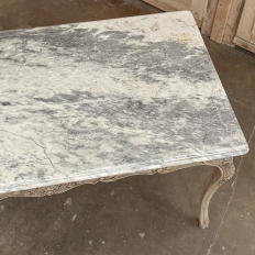 Antique 19th Century Louis XV Stripped Table with Marble Top