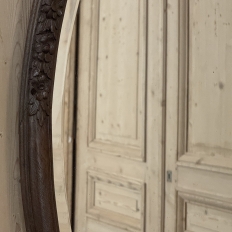Art Deco Period Oak Carved Louis XVI Style Oval Mirror