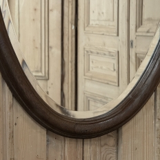 Art Deco Period Oak Carved Louis XVI Style Oval Mirror