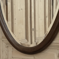 Art Deco Period Oak Carved Louis XVI Style Oval Mirror