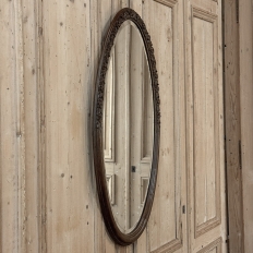 Art Deco Period Oak Carved Louis XVI Style Oval Mirror