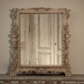 Antique Italian Hand-Carved Mirror in Stripped Walnut