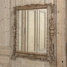 Antique Italian Hand-Carved Mirror in Stripped Walnut