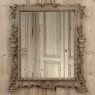 Antique Italian Hand-Carved Mirror in Stripped Walnut