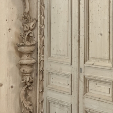 Antique Italian Hand-Carved Mirror in Stripped Walnut