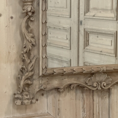 Antique Italian Hand-Carved Mirror in Stripped Walnut
