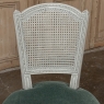 Set of Six Neoclassical Painted Swedish Chairs with Caned Backs & Mohair Seats