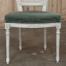 Set of Six Neoclassical Painted Swedish Chairs with Caned Backs & Mohair Seats