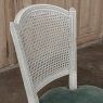 Set of Six Neoclassical Painted Swedish Chairs with Caned Backs & Mohair Seats