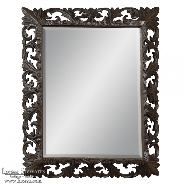 19th Century French Renaissance Revival Hand-Carved Oak Mirror