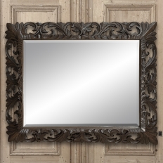 19th Century French Renaissance Revival Hand-Carved Oak Mirror