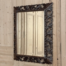 19th Century French Renaissance Revival Hand-Carved Oak Mirror