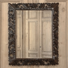 19th Century French Renaissance Revival Hand-Carved Oak Mirror