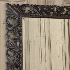 19th Century French Renaissance Revival Hand-Carved Oak Mirror
