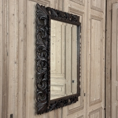 19th Century French Renaissance Revival Hand-Carved Oak Mirror