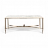 Mid-Century Carrara Marble and Gilded Brass Maison Jansen Style Coffee Table
