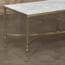 Mid-Century Carrara Marble and Gilded Brass Maison Jansen Style Coffee Table
