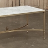 Mid-Century Carrara Marble and Gilded Brass Maison Jansen Style Coffee Table