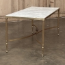 Mid-Century Carrara Marble and Gilded Brass Maison Jansen Style Coffee Table