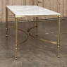 Mid-Century Carrara Marble and Gilded Brass Maison Jansen Style Coffee Table