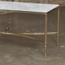 Mid-Century Carrara Marble and Gilded Brass Maison Jansen Style Coffee Table