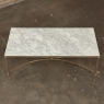 Mid-Century Carrara Marble and Gilded Brass Maison Jansen Style Coffee Table