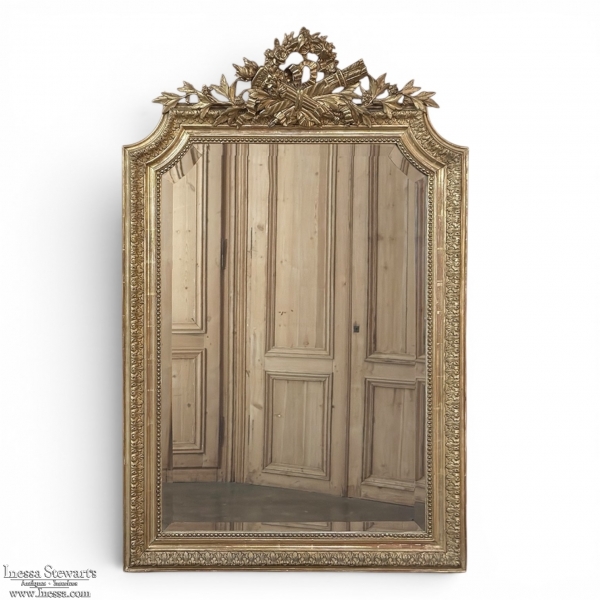 Antique 19th Century French Louis XVI Gilded Mirror
