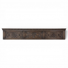 Antique Gothic Revival Carved Oak Panel
