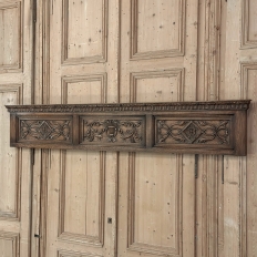 Antique Gothic Revival Carved Oak Panel