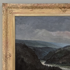 Antique Framed Oil Painting on Canvas of Ardennes Landscape by Rene Toussaint (1902-1971)