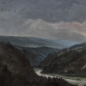 Antique Framed Oil Painting on Canvas of Ardennes Landscape by Rene Toussaint (1902-1971)