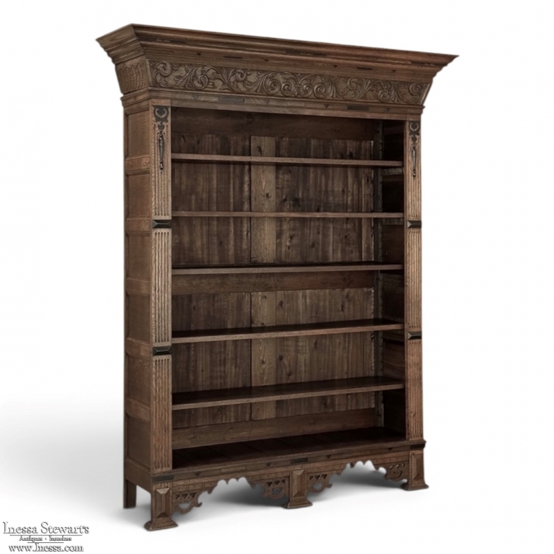 19th Century Dutch Renaissance Open Bookcase