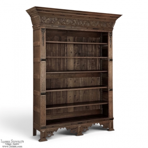 19th Century Dutch Renaissance Open Bookcase