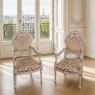Pair Antique French Louis XVI Painted Armchairs ~ Fauteuils
