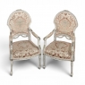 Pair Antique French Louis XVI Painted Armchairs ~ Fauteuils