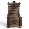 19th Century French Renaissance Revival Oak Bookcase ~ Bibliothèque with Beveled Glass