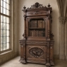 19th Century French Renaissance Revival Oak Bookcase ~ Bibliothèque with Beveled Glass