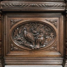 19th Century French Renaissance Revival Oak Bookcase ~ Bibliothèque with Beveled Glass