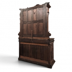 19th Century French Renaissance Revival Oak Bookcase ~ Bibliothèque with Beveled Glass