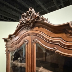 19th Century French Louis XV Walnut Display Armoire ~ Bookcase