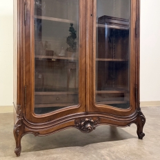 19th Century French Louis XV Walnut Display Armoire ~ Bookcase