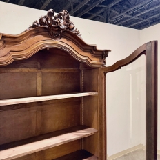 19th Century French Louis XV Walnut Display Armoire ~ Bookcase