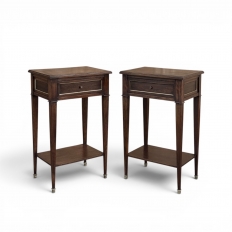 Pair Mid-Century Louis XVI Style Mahogany End Tables