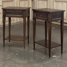 Pair Mid-Century Louis XVI Style Mahogany End Tables