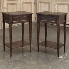 Pair Mid-Century Louis XVI Style Mahogany End Tables