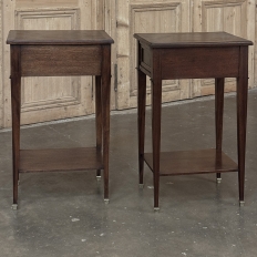 Pair Mid-Century Louis XVI Style Mahogany End Tables