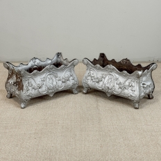 Pair Antique French Louis XIV Style Cast Iron Jardinières