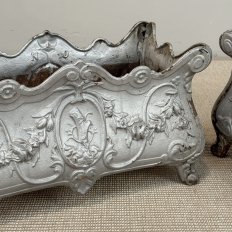 Pair Antique French Louis XIV Style Cast Iron Jardinières