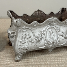 Pair Antique French Louis XIV Style Cast Iron Jardinières