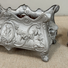 Pair Antique French Louis XIV Style Cast Iron Jardinières